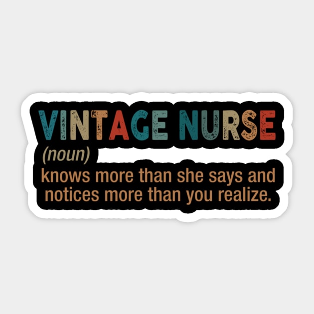 Vintage Nurse Noun Definition Sticker by Namio